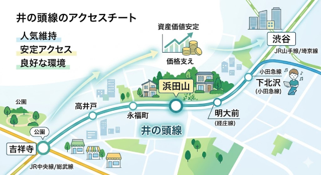 井の頭沿線路線アクセス図