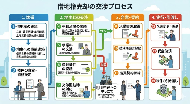 借地権売却の交渉プロセス図