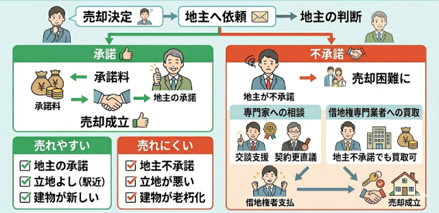 借地権売却の承諾プロセス図