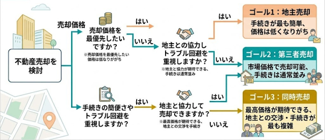 売却方法判断フロー図