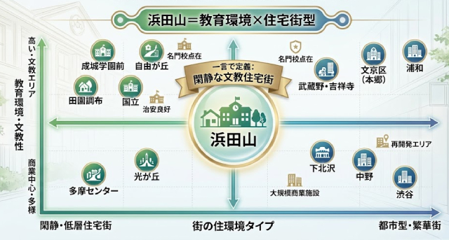 浜田山のポジション図