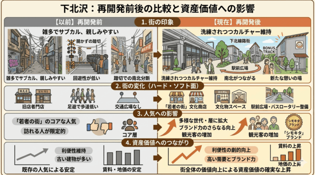 下北沢再開発前後のイメージ変化