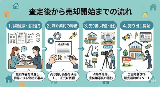査定後から売却開始までの流れ