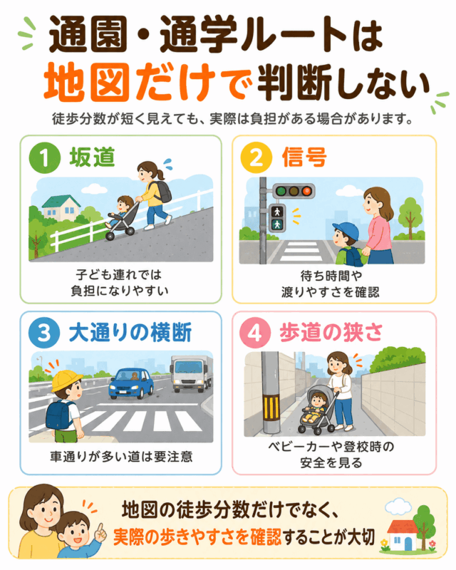 通園・通学ルートは地図だけで判断しない