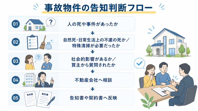 告知義務 不動産 売却で確認すべき事故物件の告知判断フロー