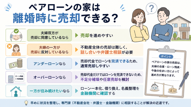 ペアローンの家は離婚時に売却できる？