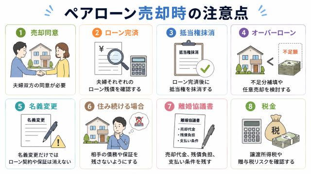 ペアローンの家を離婚時に売却するときの注意点