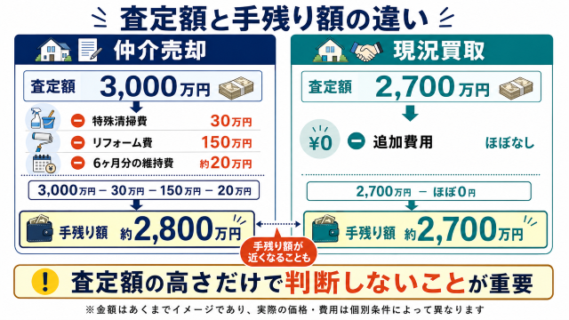 事故物件 売却 相場 査定額と手残り額の違い