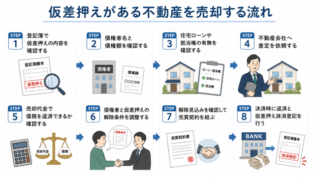 仮差押えがある不動産が売れるための売却の流れ