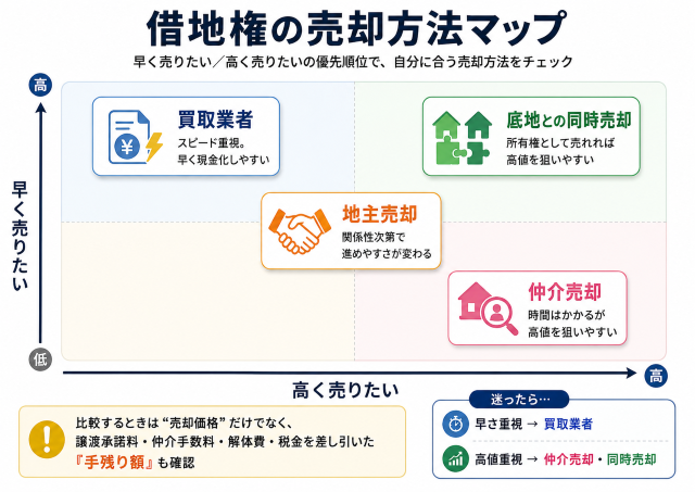 借地権の売却方法マップ（市場整理図）