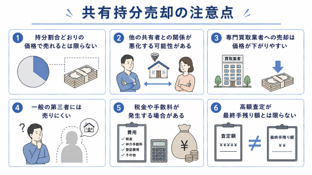 共有持分 売却 相場の注意点