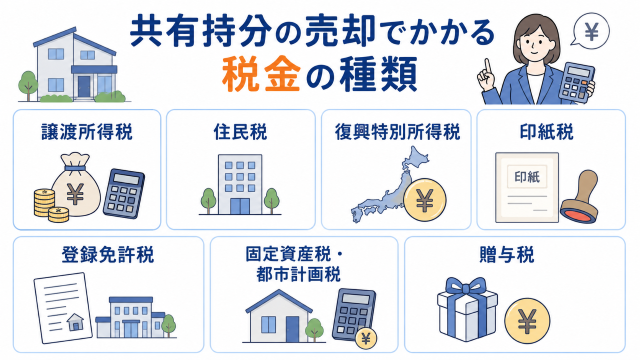 共有持分 売却でかかる税金の種類