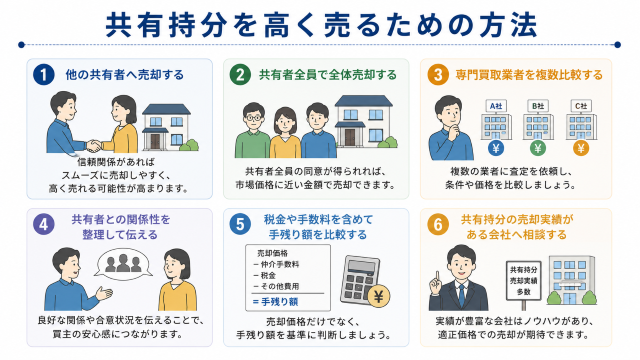 共有持分を高く売却するための方法