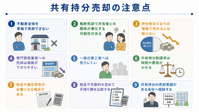 共有持分 売却の注意点