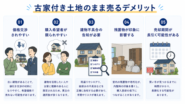 古家付き土地 売却 方法で古家付き土地のまま売るデメリット