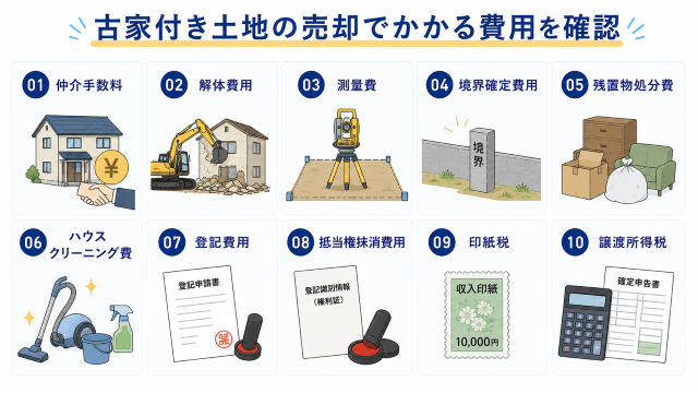 古家付き土地 売却 方法でかかる費用