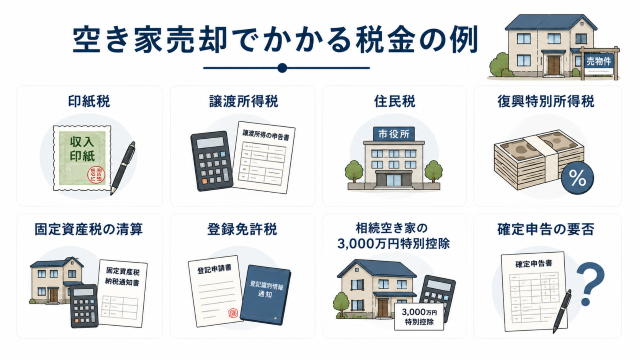 空き家 売却 流れでかかる税金の例