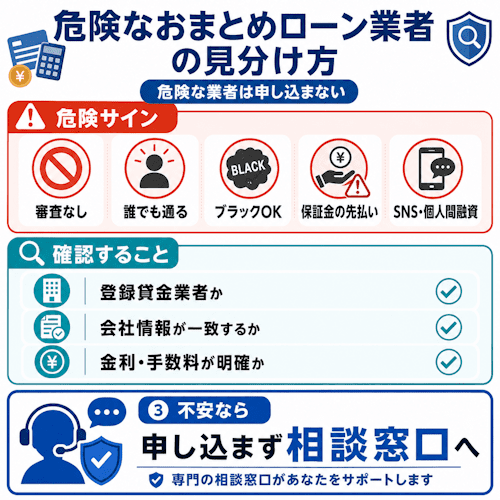 危険なおまとめローン業者の見分け方